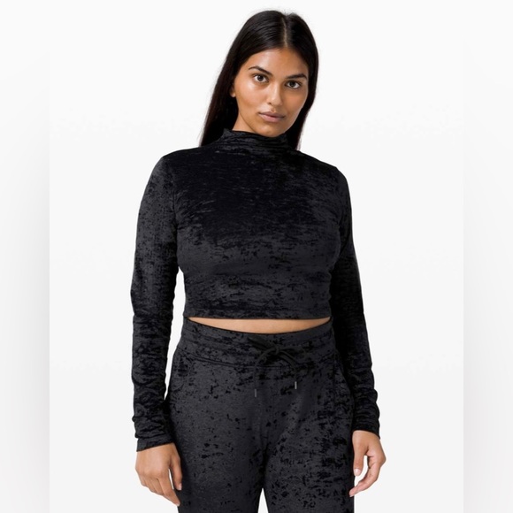 Lululemon All Aligned Mock Neck Long Sleeve *Crushed Velvet 4 - Picture 1 of 7
